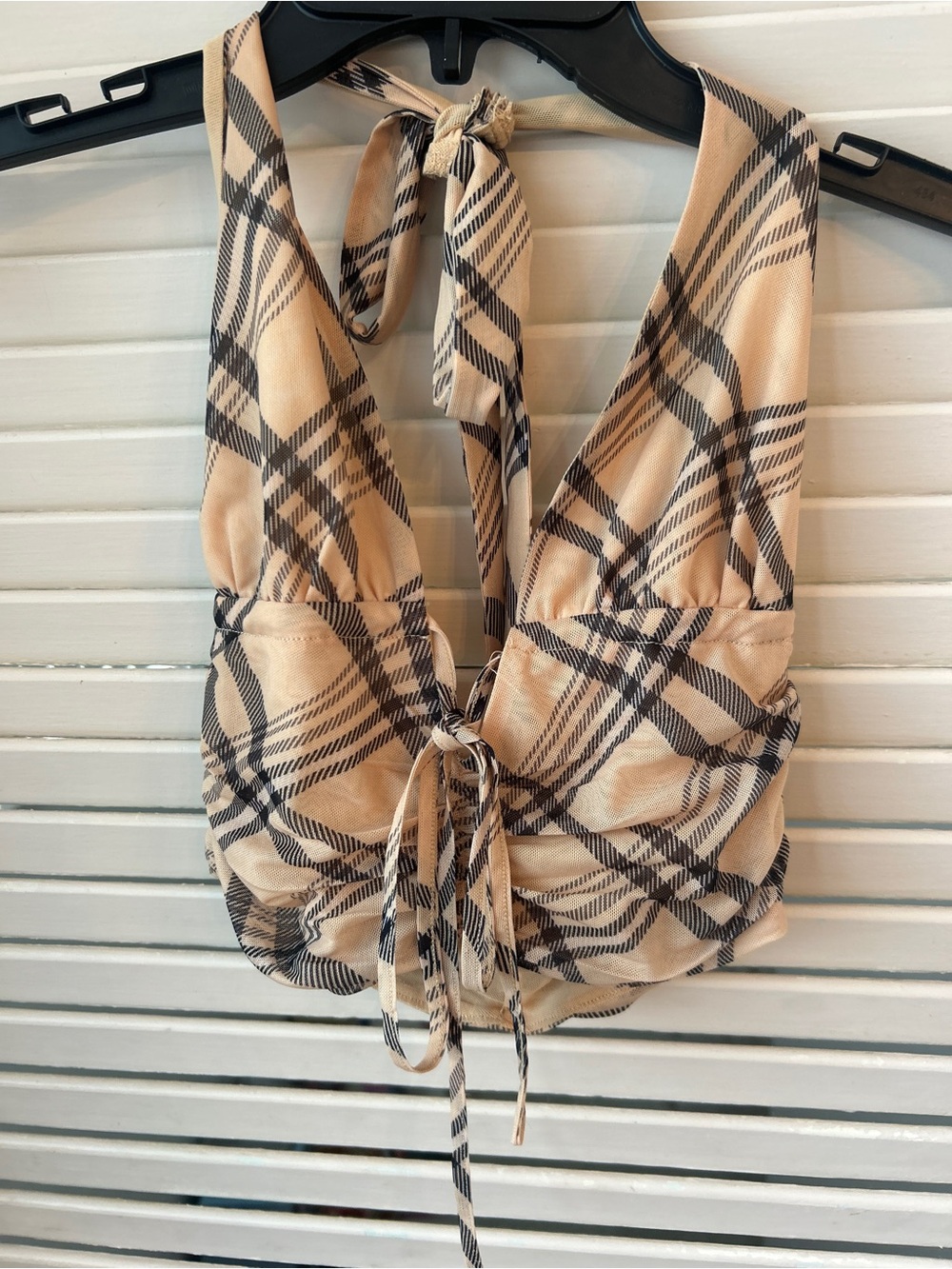 I AM GIA Plaid Halter Top